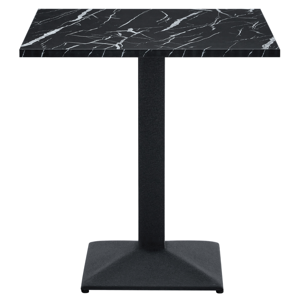 Jedálenský bistro stôl, čierny mramor/čierna, 70x70 cm, RINALDO TYP 1