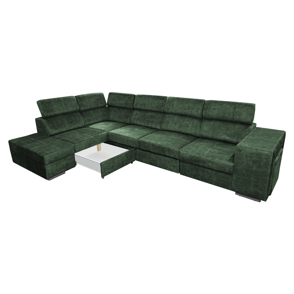 Sedacia súprava, smaragdová, ľavá, MALAGA BIG