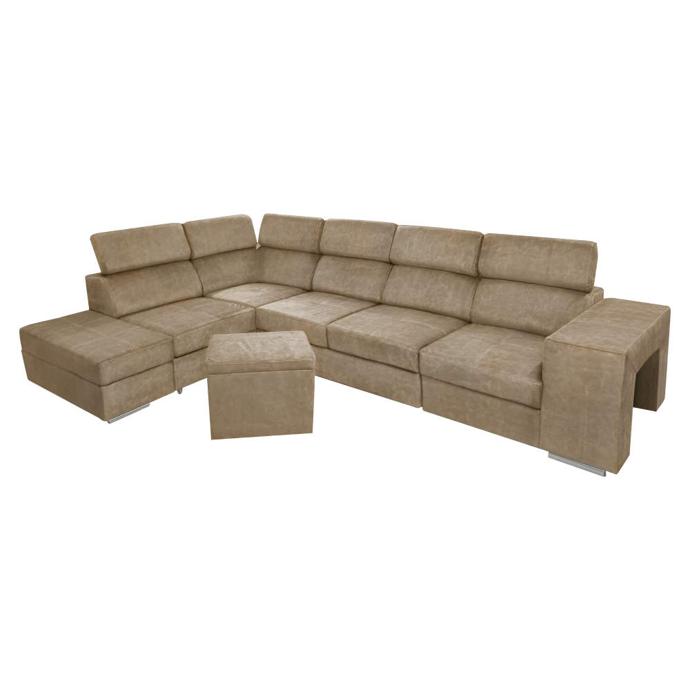 Sedacia súprava, béžová, ľavá, MALAGA BIG