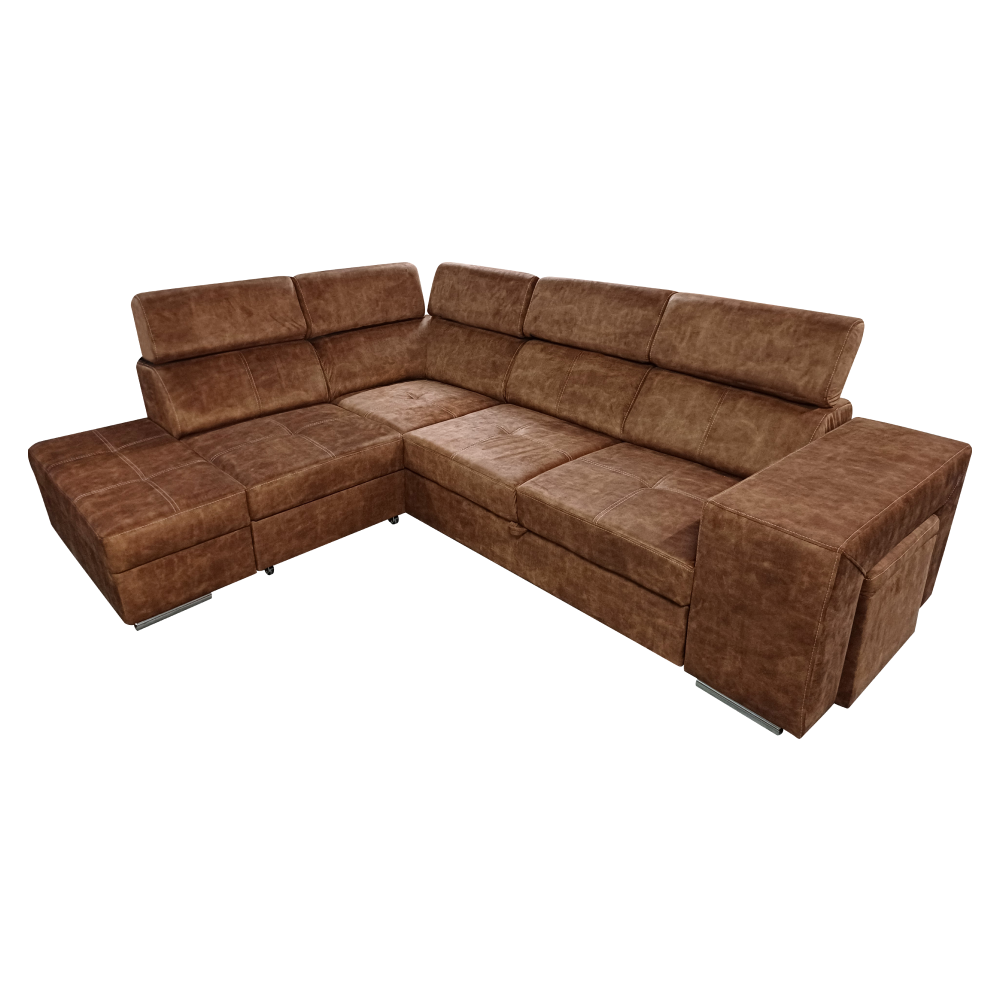 Sedacia súprava, hnedá, ľavá, MALAGA