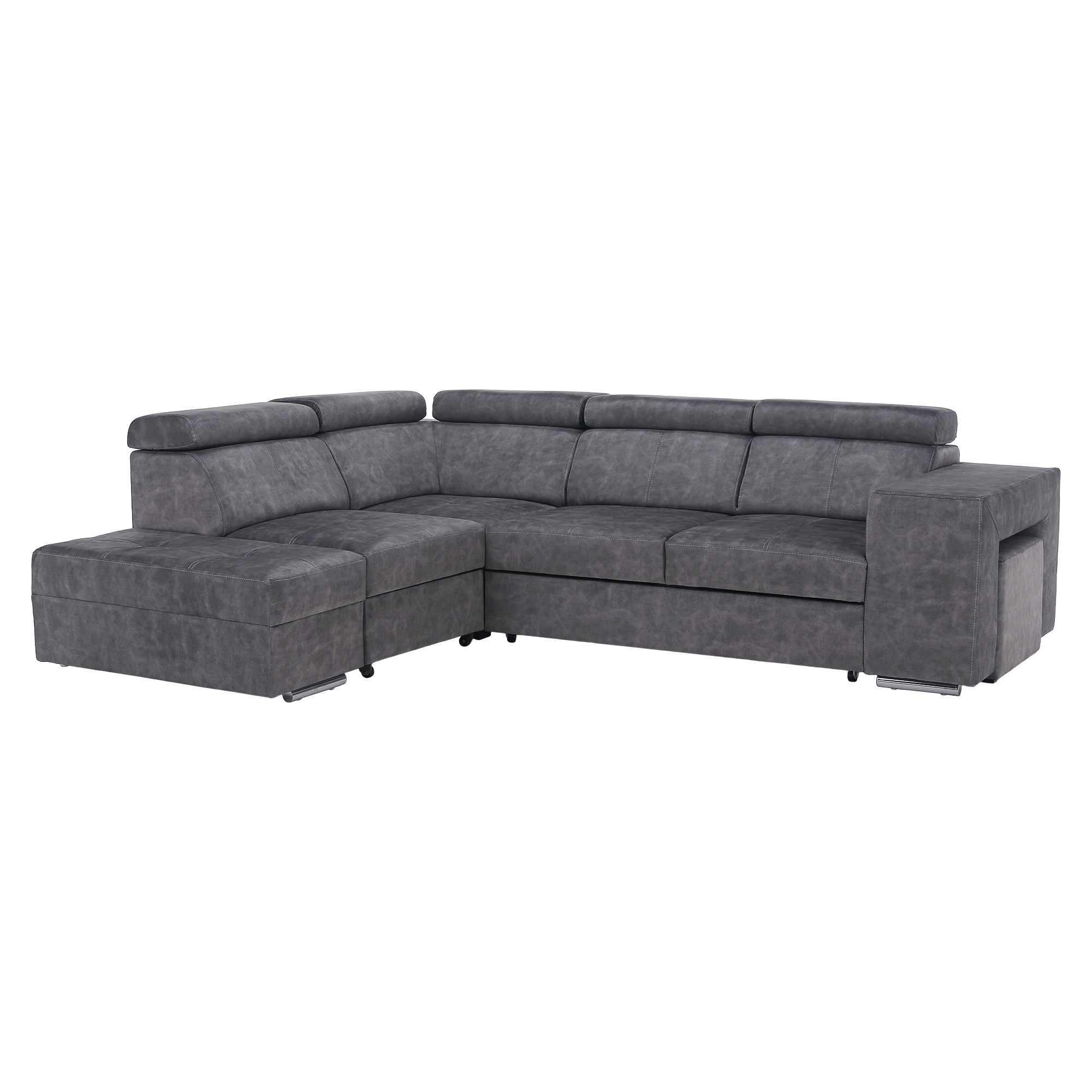 Sedací souprava, šedá, levá, MALAGA