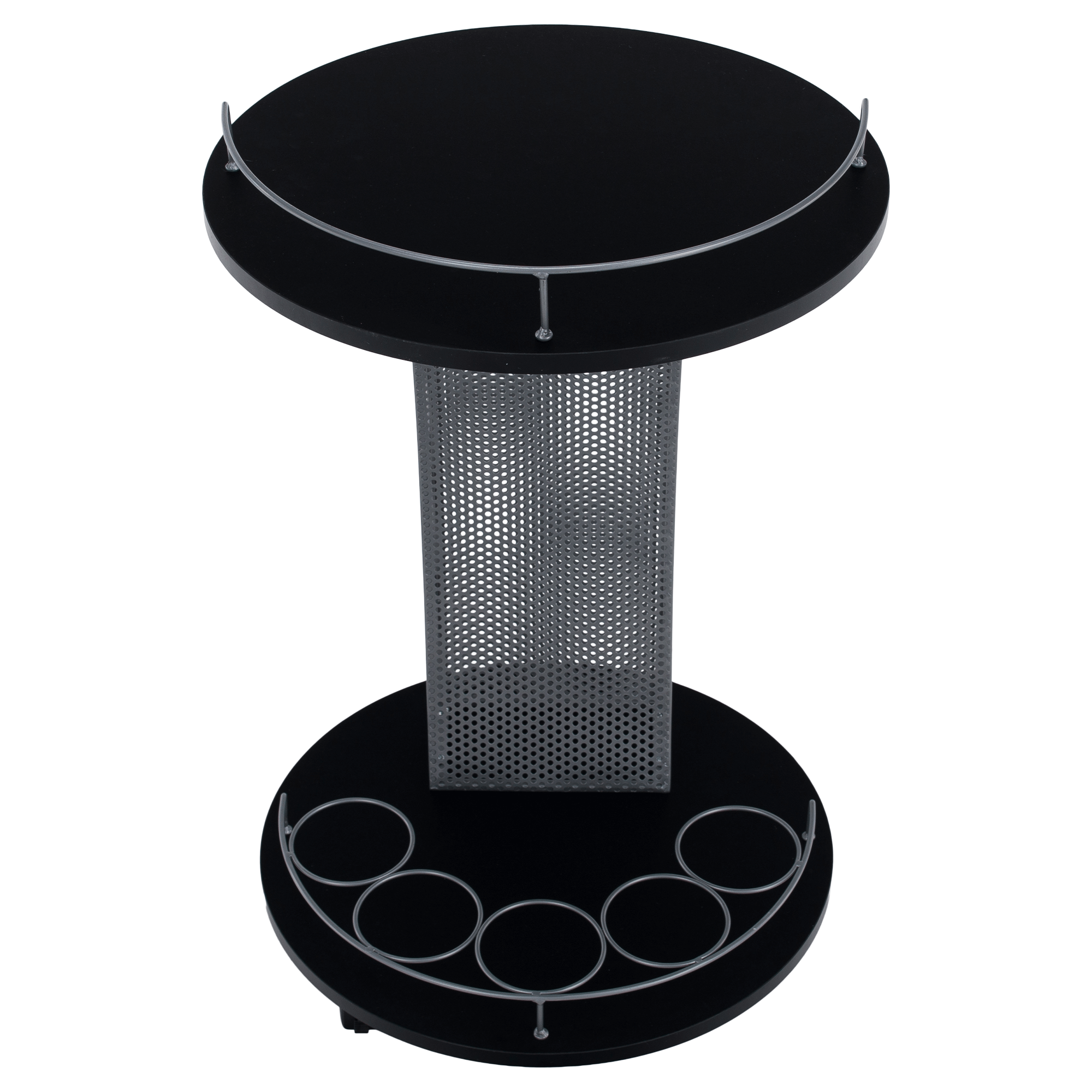 Servírovací vozík, čierna/strieborná, ALADAR NEW