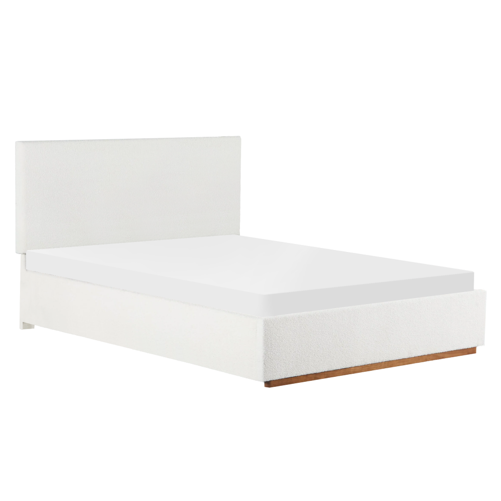 Ágy ráccsal és tárolóval, 160x200, fehér, NUVOLA