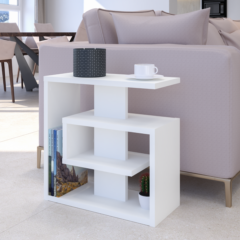 Kisasztal, fehér, VANDIA