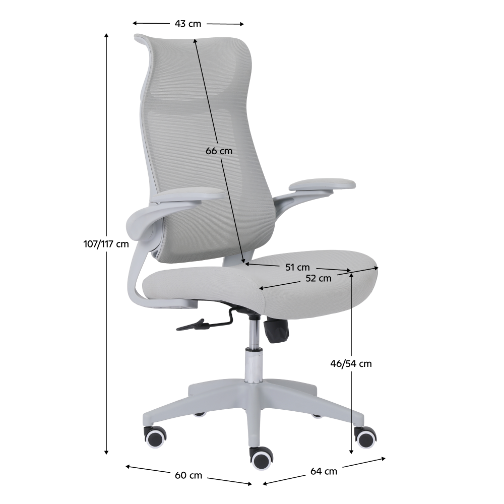 Kancelárske kreslo, sivá, SETON
