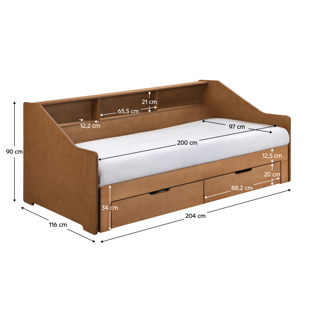 Rozkladacia posteľ, dub, MONETA
