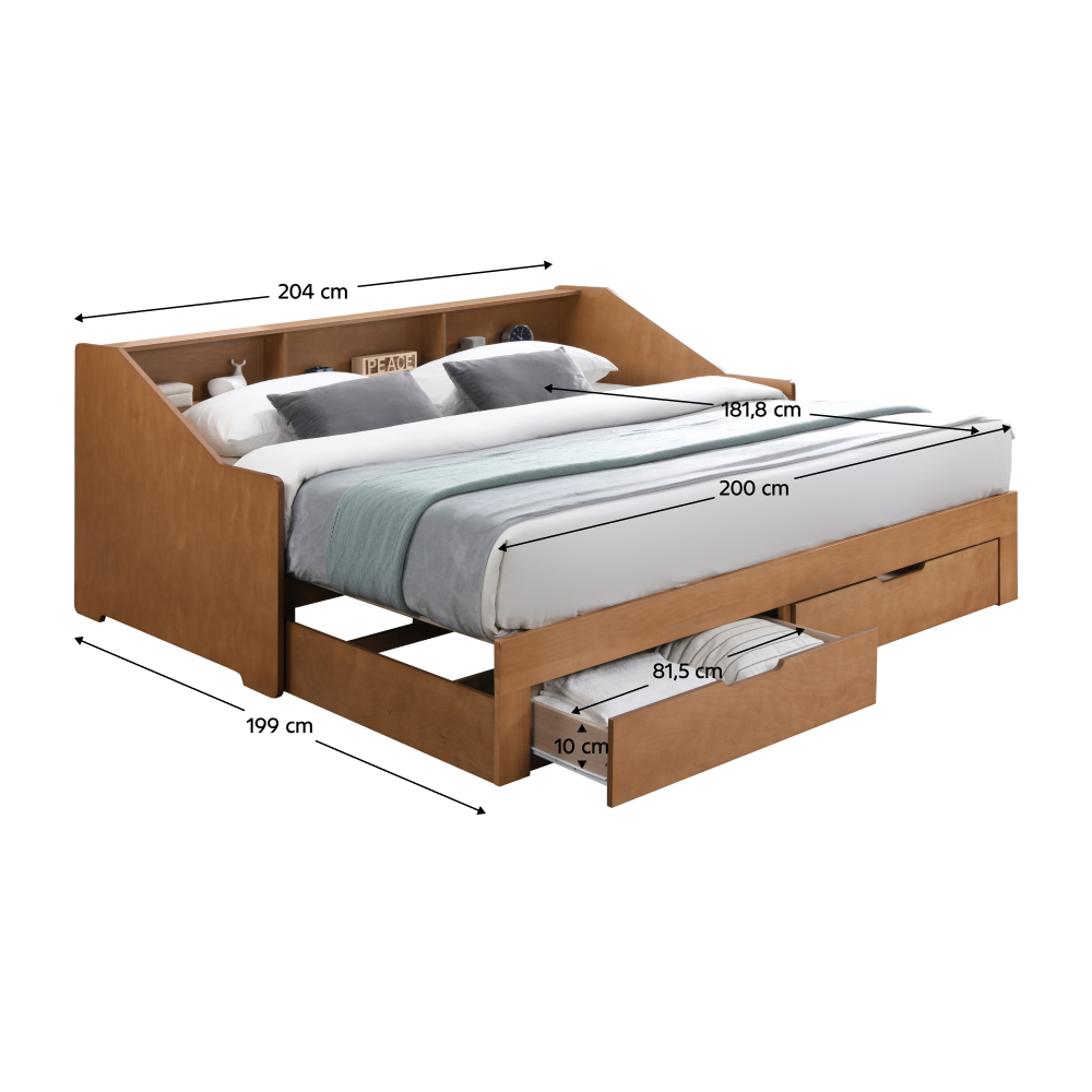 Rozkladacia posteľ, dub, MONETA
