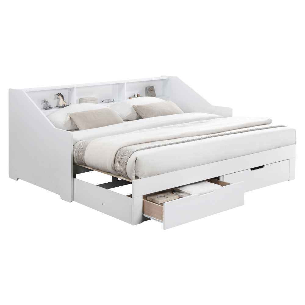 Rozkladacia posteľ, biela, MONETA