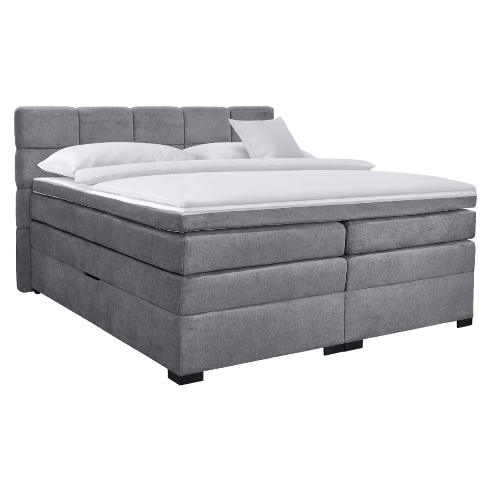 Boxspring ágy, 160x200, szürke, APRIL