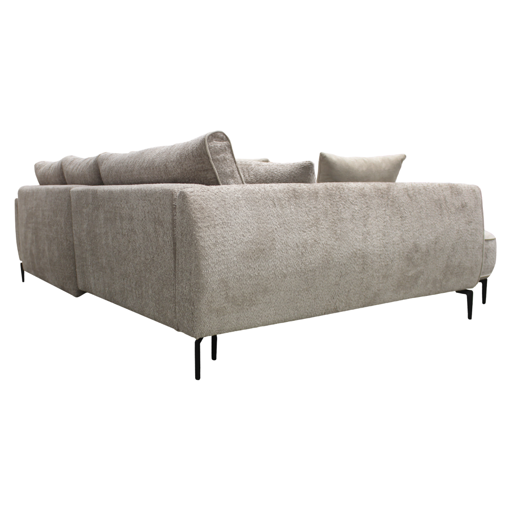 Rohová sedacia súprava, sivobéžová Taupe, ľavá, MURIEL ROH