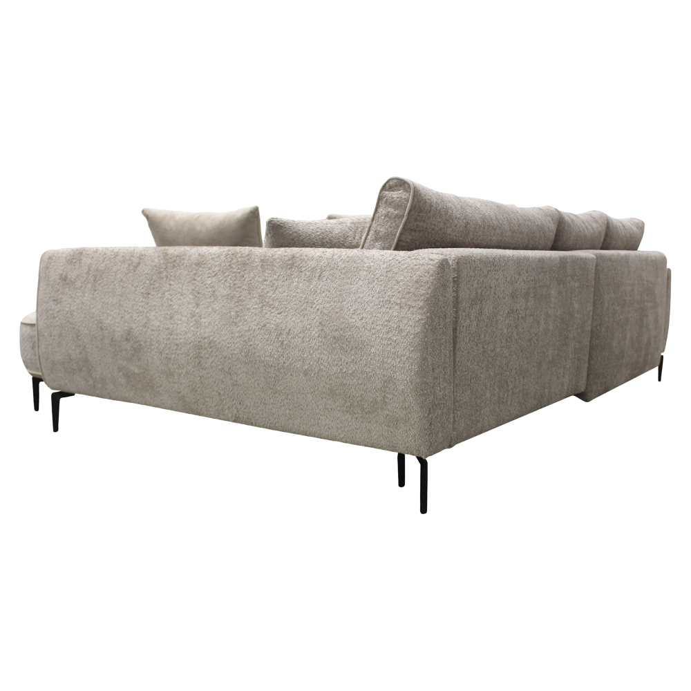 Rohová sedacia súprava, sivobéžová Taupe, pravá, MURIEL ROH