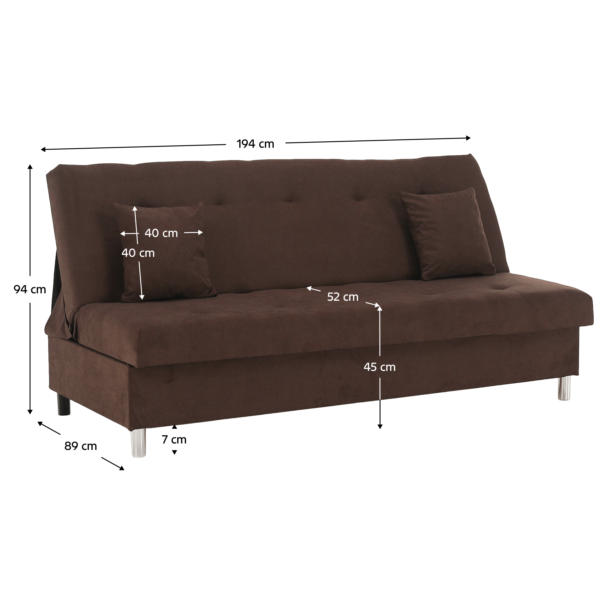 Kihúzható kanapé, barna, ALADA Kihúzható kanapé, barna, ALADA