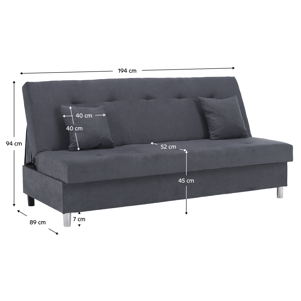Kihúzható kanapé, szürke, ALADA Kihúzható kanapé, szürke, ALADA
