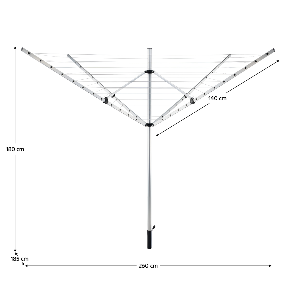 Záhradný sušiak na bielizeň, strieborná/čierna, 50 m, ROTARY NEW TYP 1