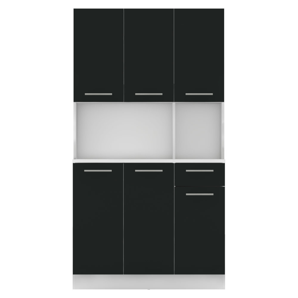 Hatajtós szekrény, fehér/fekete, PELION NEW