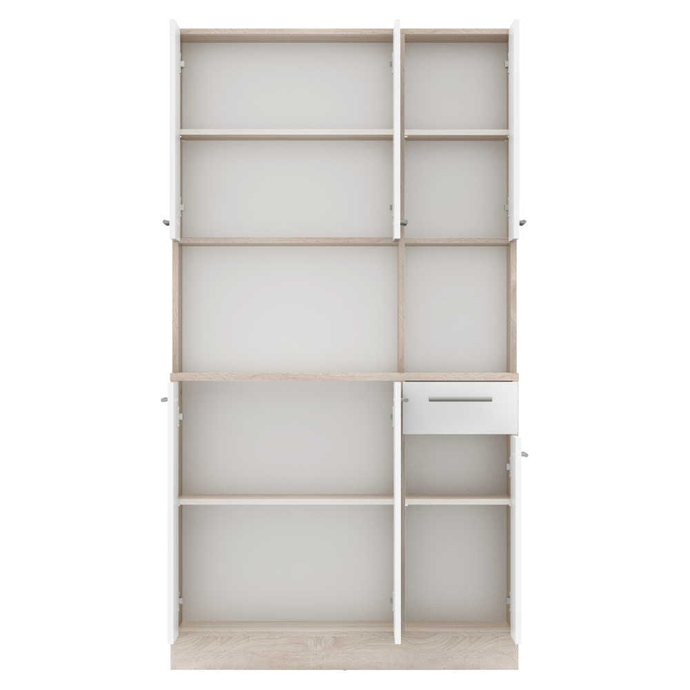 Hatajtós szekrény, sonoma tölgy/fehér, PELION NEW