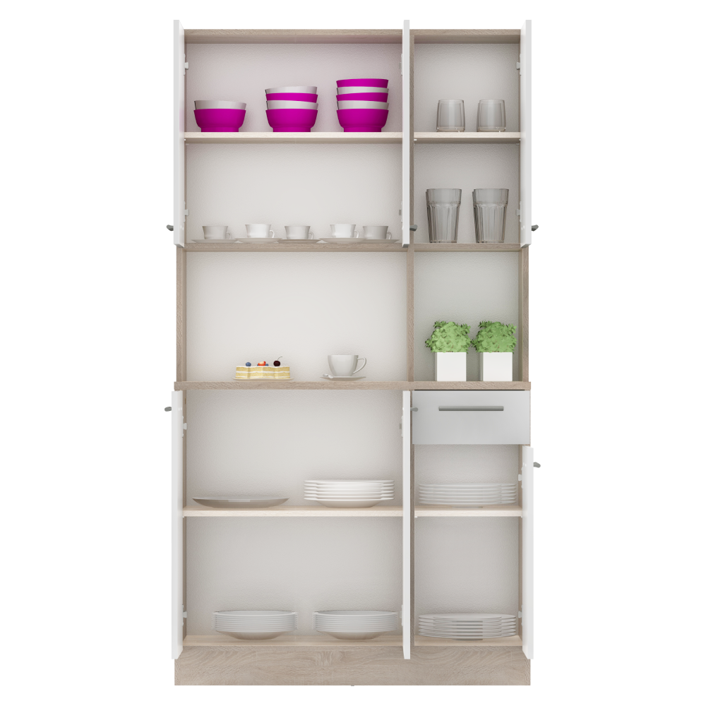 Hatajtós szekrény, sonoma tölgy/fehér, PELION NEW