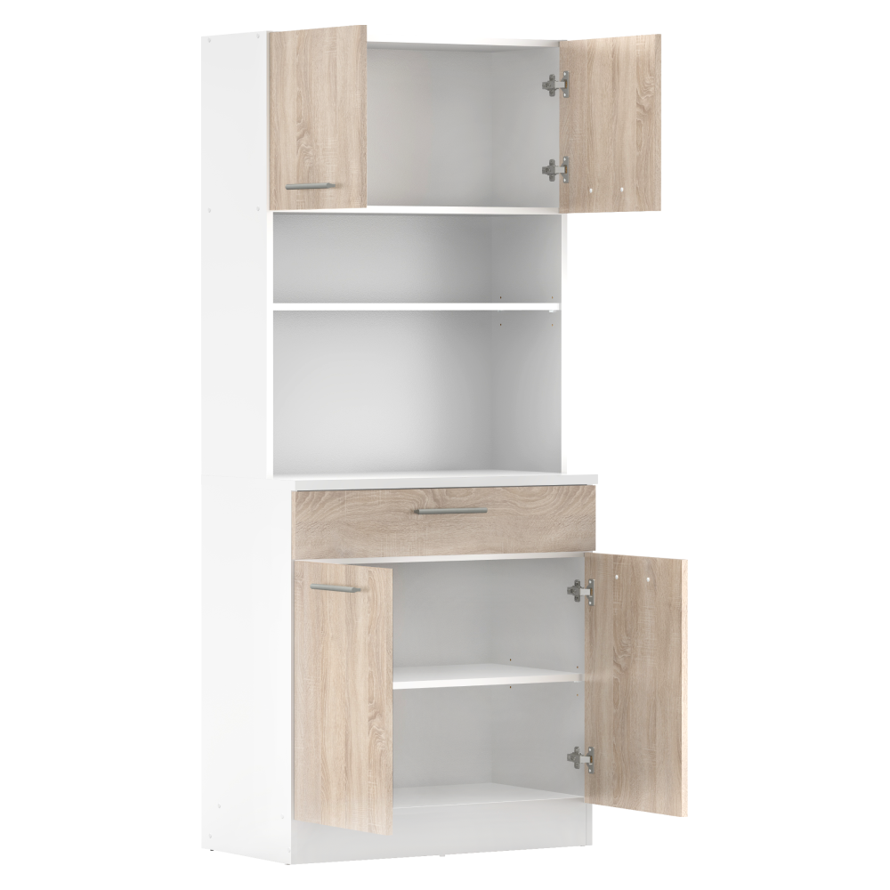 Négyajtós szekrény, fehér/sonoma tölgy, DOMIS NEW Négyajtós szekrény, fehér/sonoma tölgy, DOMIS NEW