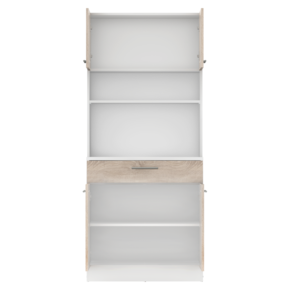 Négyajtós szekrény, fehér/sonoma tölgy, DOMIS NEW Négyajtós szekrény, fehér/sonoma tölgy, DOMIS NEW