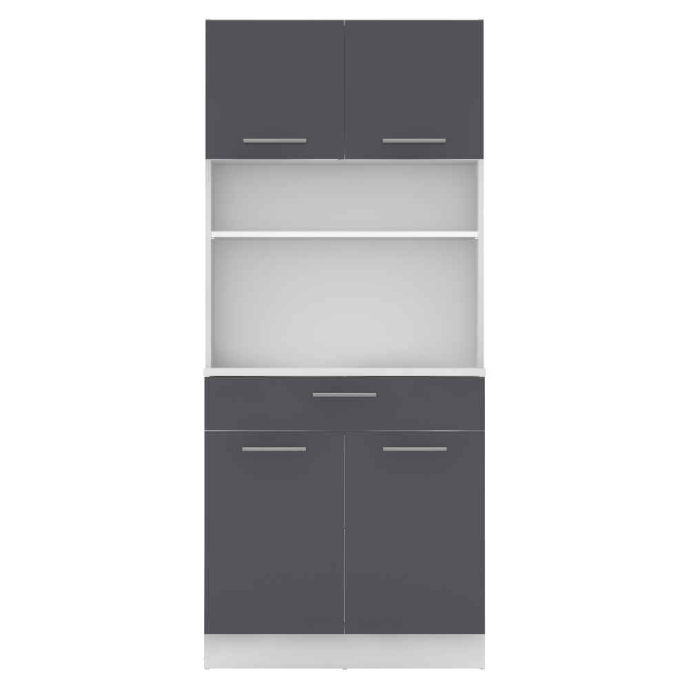 Négyajtós szekrény, fehér/grafit, DOMIS NEW Négyajtós szekrény, fehér/grafit, DOMIS NEW