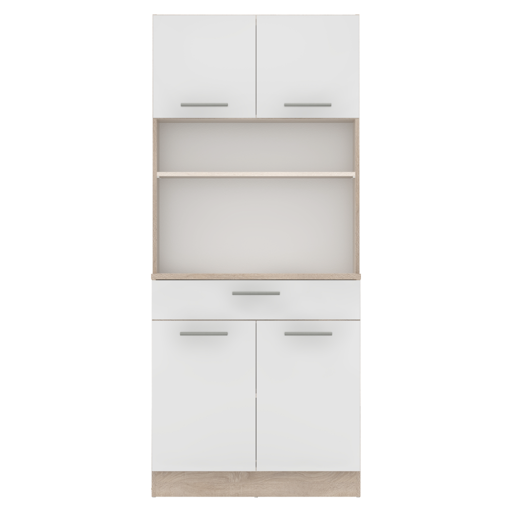 Négyajtós szekrény, sonoma tölgy/fehér, DOMIS NEW