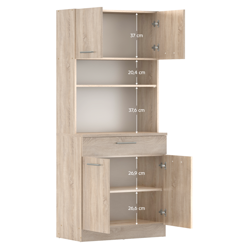 Négyajtós szekrény, sonoma tölgy, DOMIS NEW Négyajtós szekrény, sonoma tölgy, DOMIS NEW