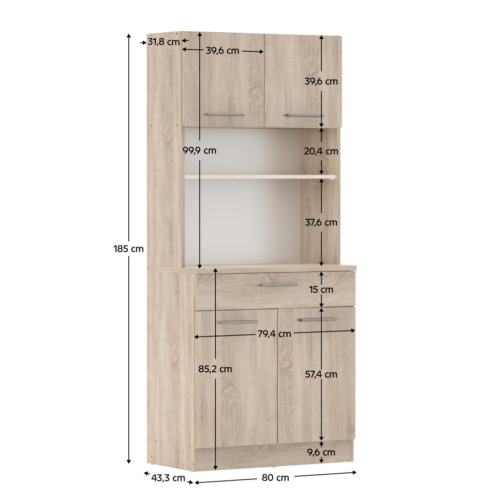 Négyajtós szekrény, sonoma tölgy, DOMIS NEW Négyajtós szekrény, sonoma tölgy, DOMIS NEW
