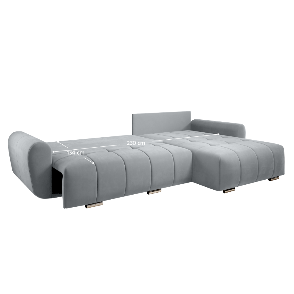 Univerzálna sedacia súprava, svetlosivá látka, LONGA ROH