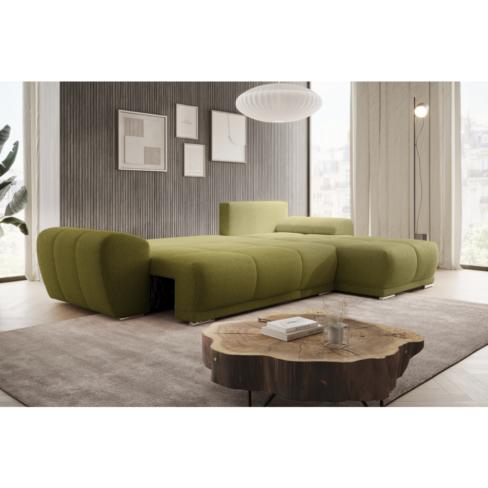 Univerzálna sedacia súprava, olivová, KERIM ROH