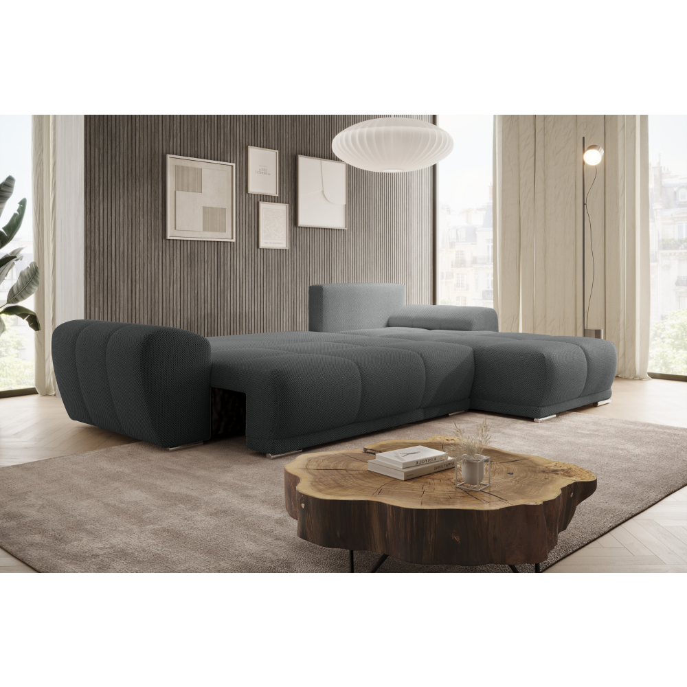 Univerzálna sedacia súprava, tmavosivá, KERIM ROH