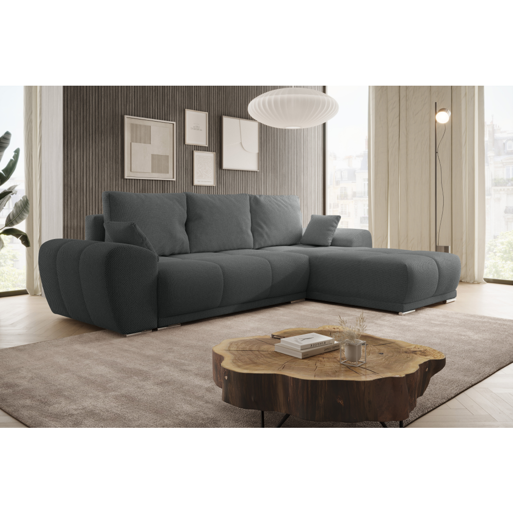 Univerzálna sedacia súprava, tmavosivá, KERIM ROH