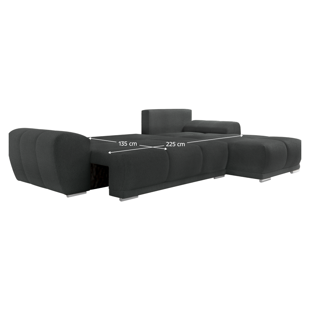 Univerzálna sedacia súprava, tmavosivá, KERIM ROH