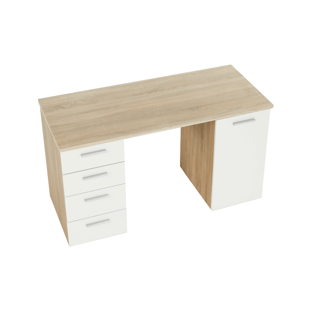 íróasztal, tölgy sonoma/fehér, EUSTACH