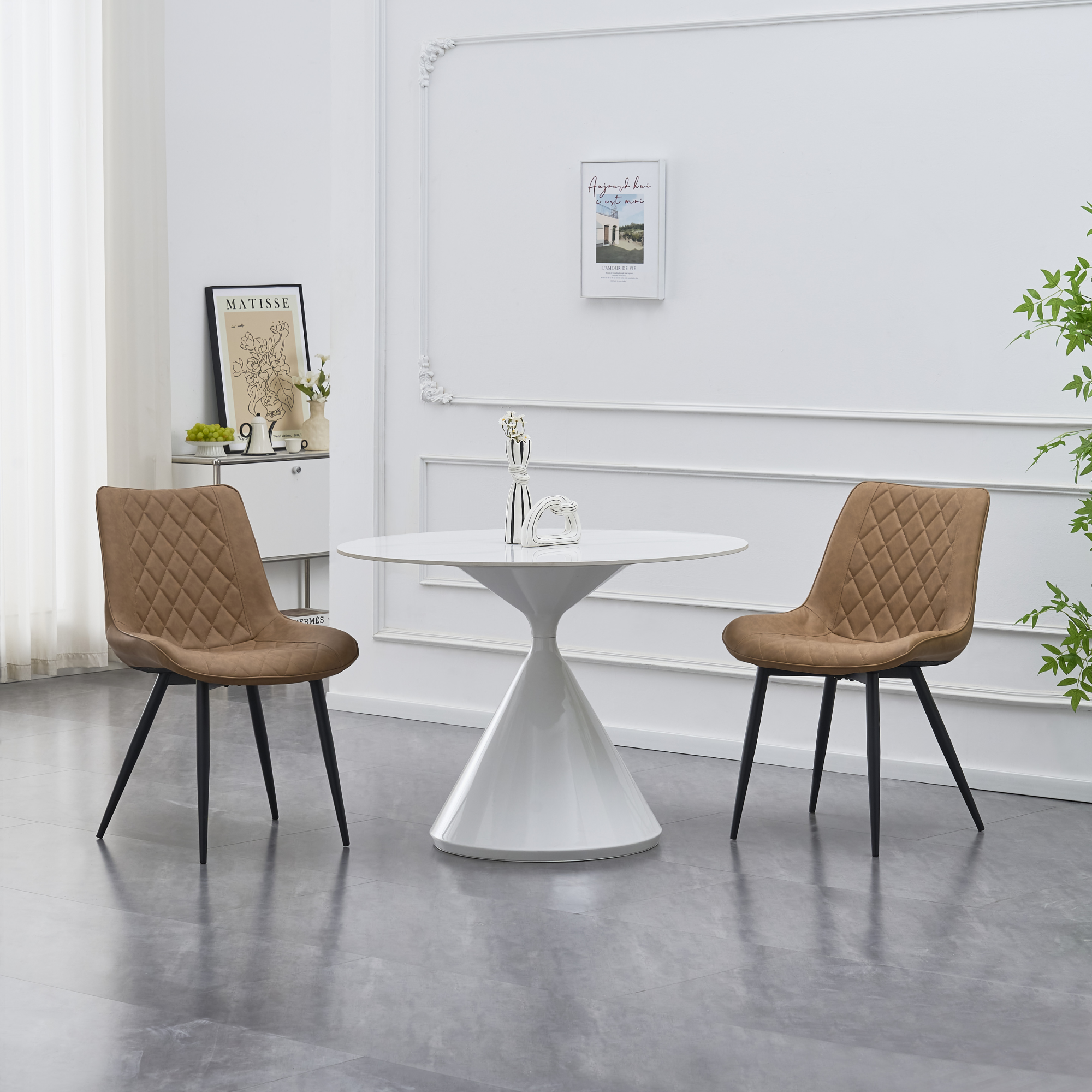 Stolička, svetlohnedá ekokoža/čierna, HARLAN