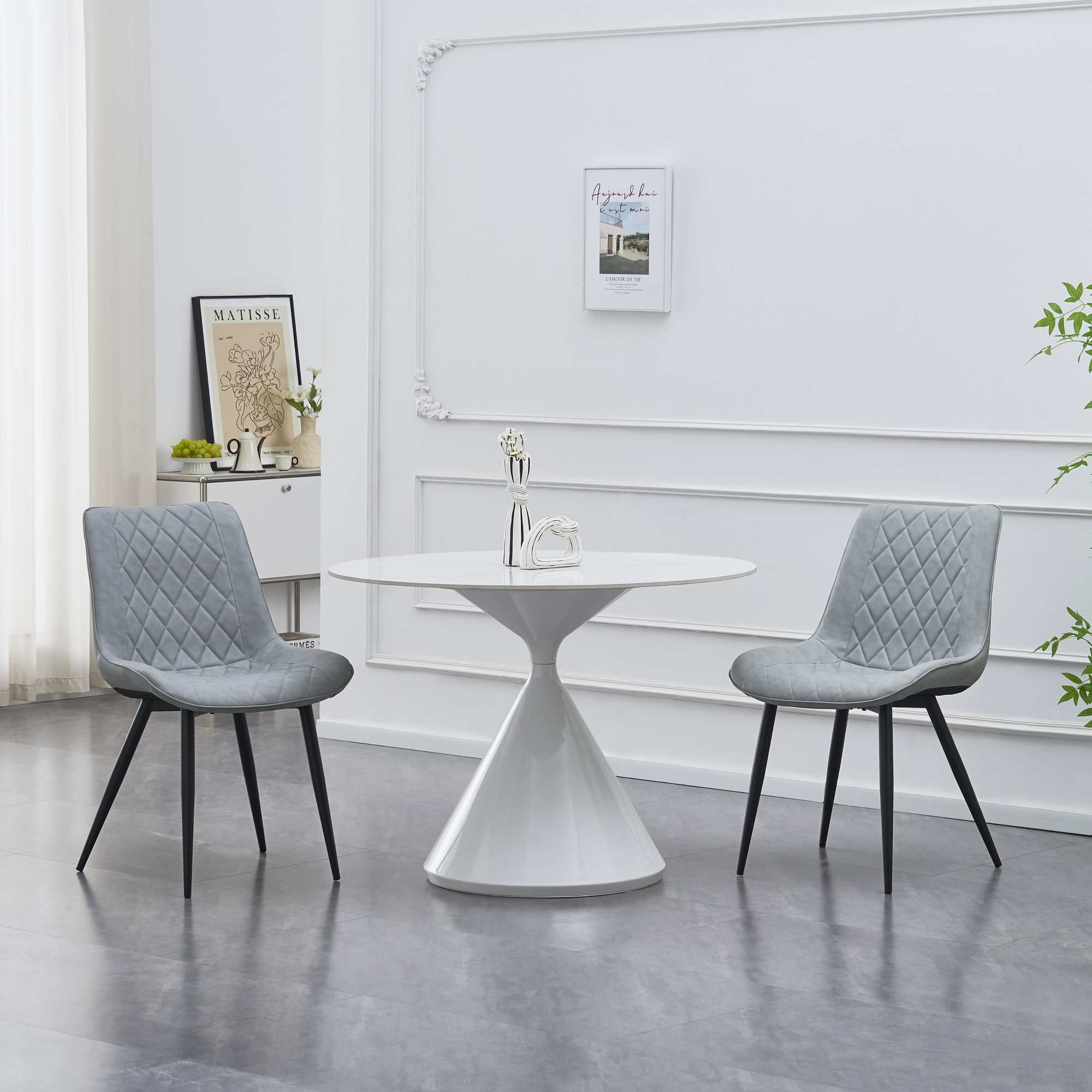 Stolička, sivá ekokoža/čierna, HARLAN