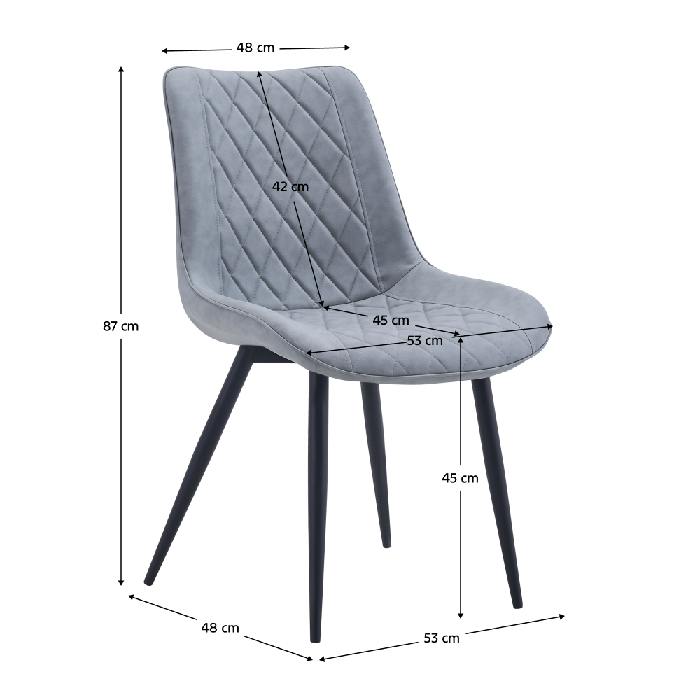 Stolička, sivá ekokoža/čierna, HARLAN