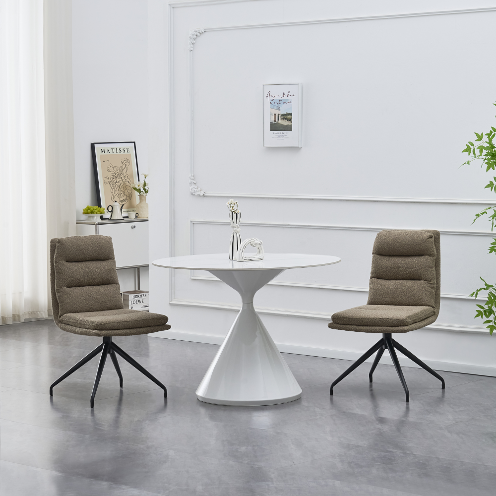 Otočná stolička, béžová/čierna, LINA