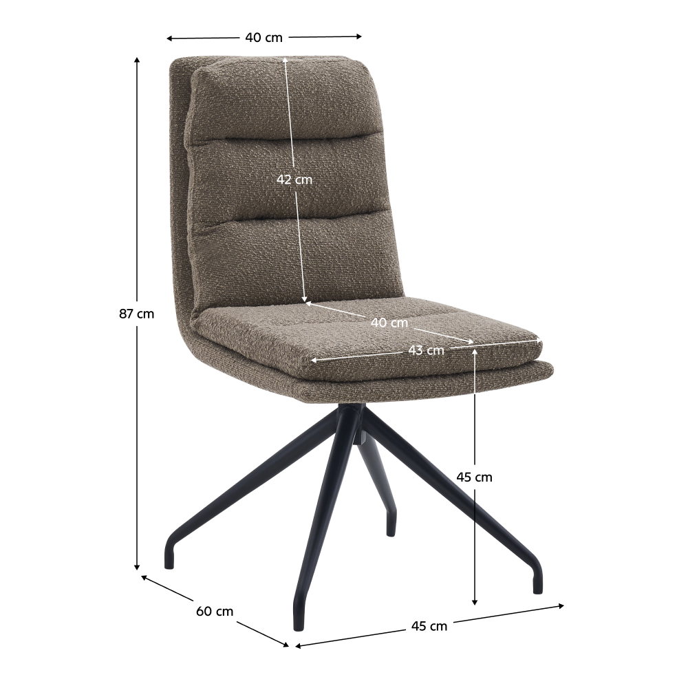 Otočná stolička, béžová/čierna, LINA