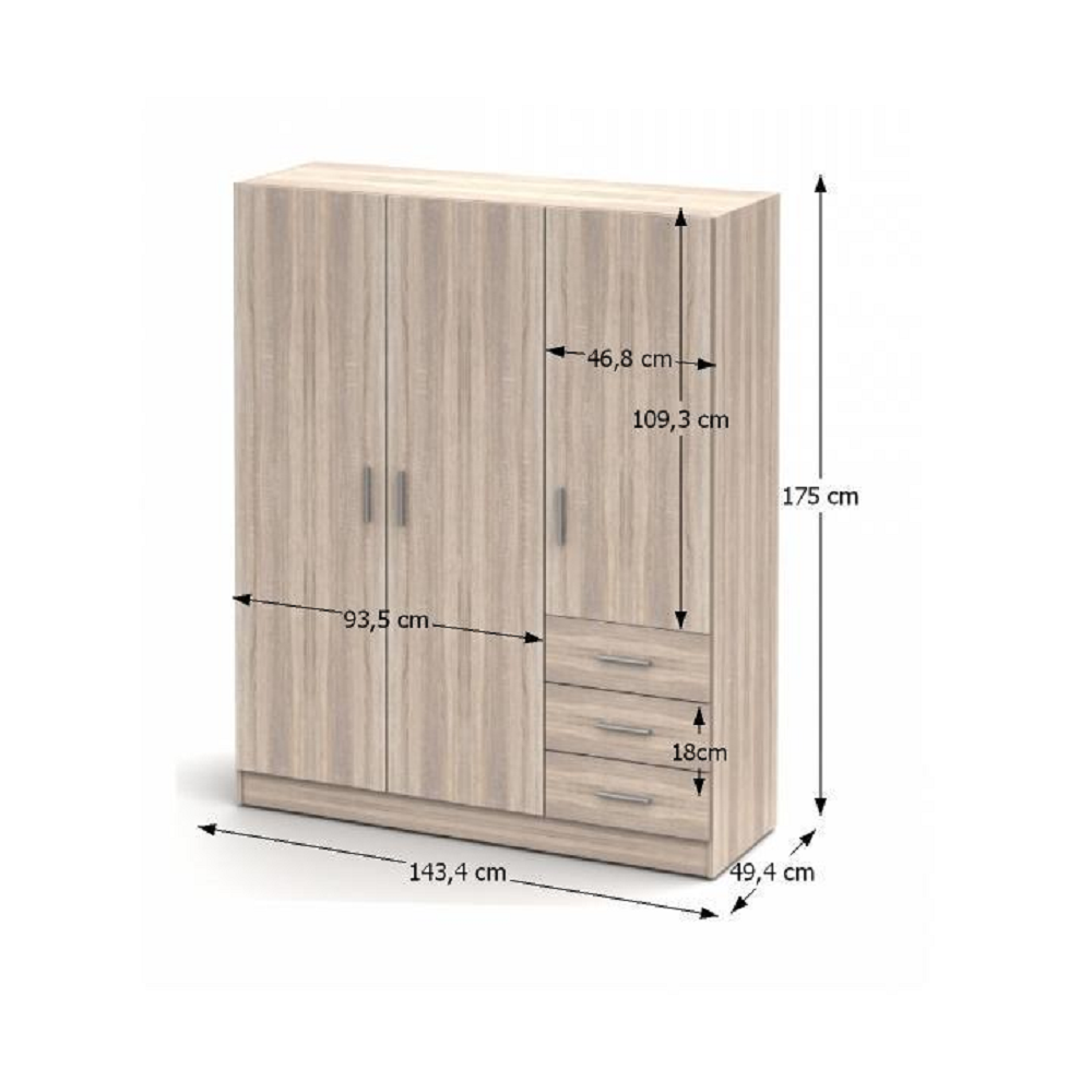 Skriňa, dub sonoma, NENA TYP 2