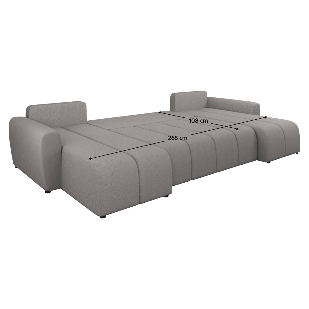 Univerzálna sedacia súprava, sivá, DELIN U UNI