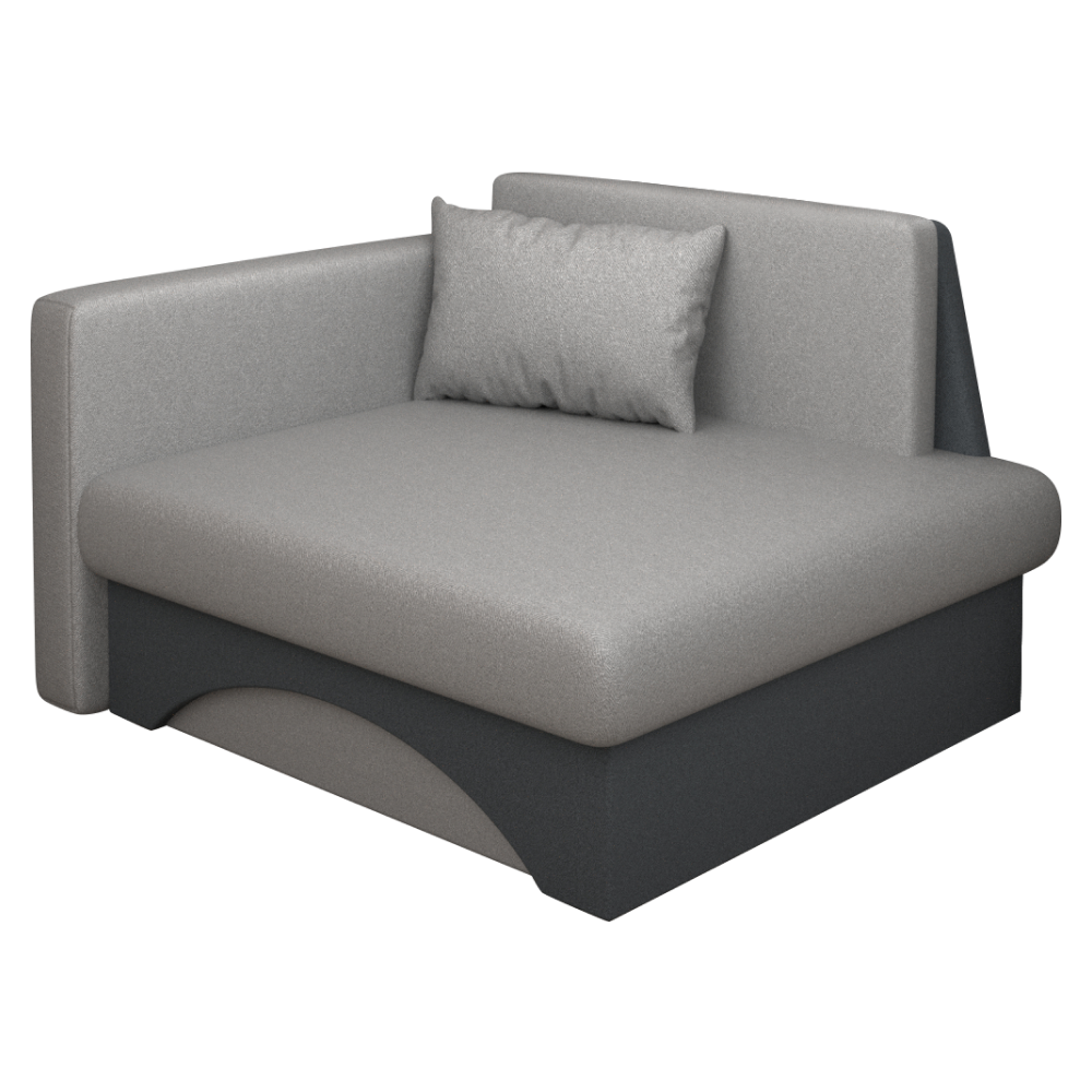 Kinyitható fotel, szürke/sötétszürke, KUBOŠ NEW UNI Kinyitható fotel, szürke/sötétszürke, KUBOŠ NEW UNI