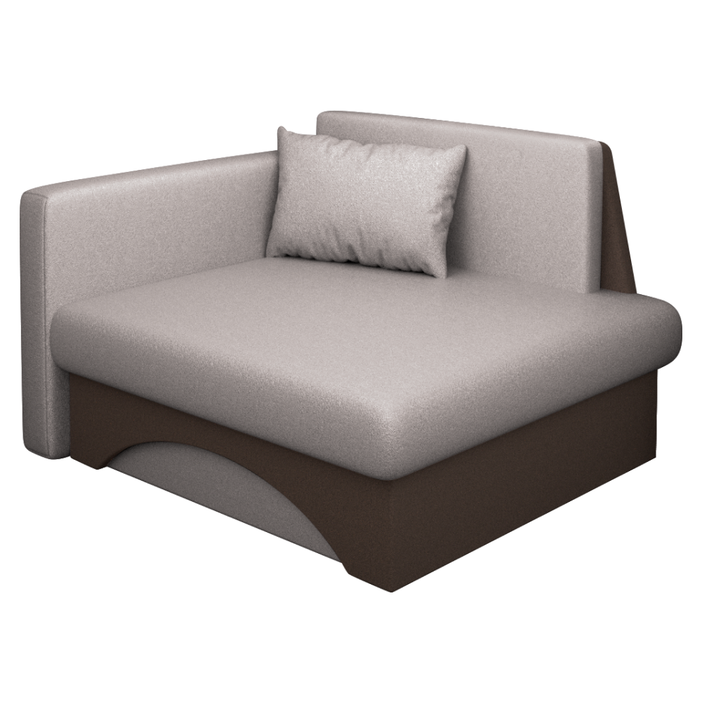 Kinyitható fotel, bézses szürke Taupe/barna, KUBOŠ NEW UNI