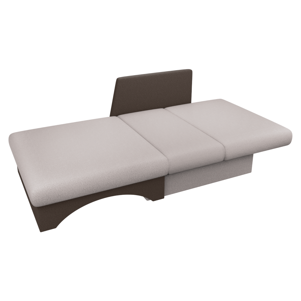 Kinyitható fotel, bézses szürke Taupe/barna, KUBOŠ NEW UNI