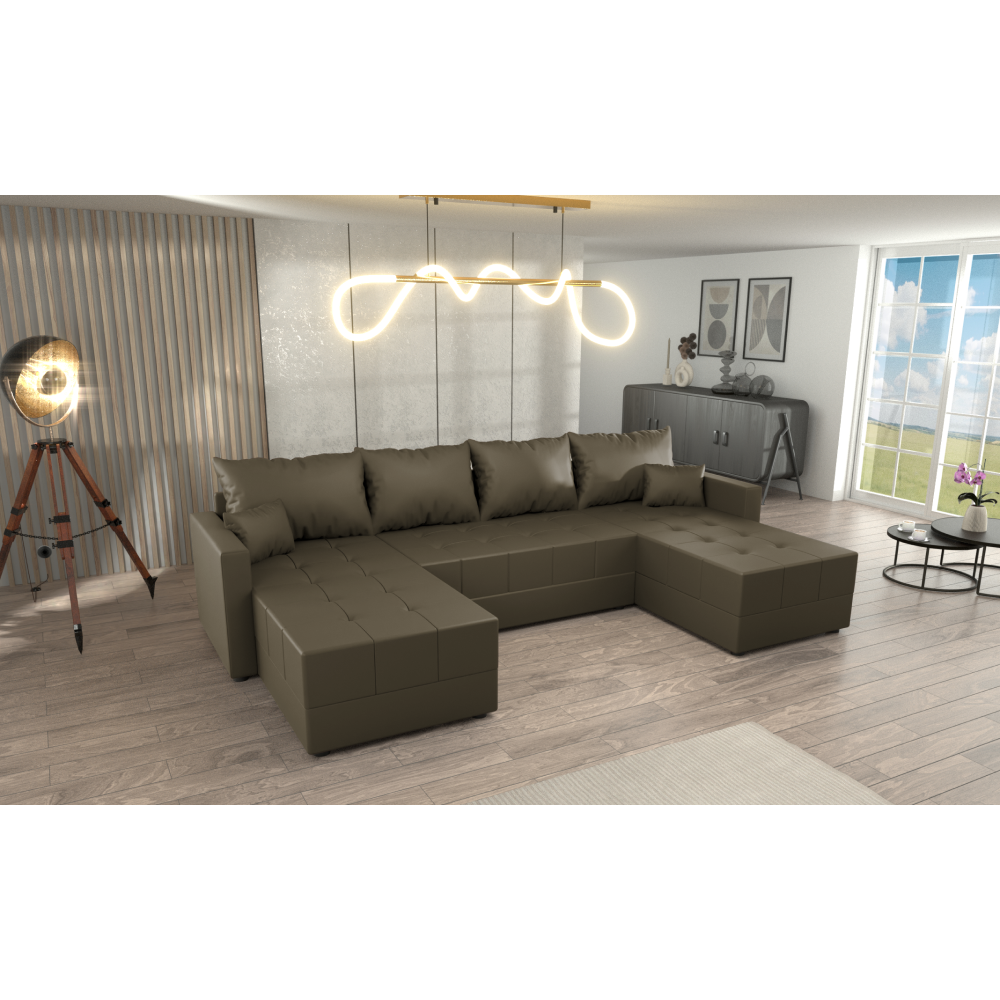 Univerzálna sedacia súprava, hnedá, DUAN U UNI