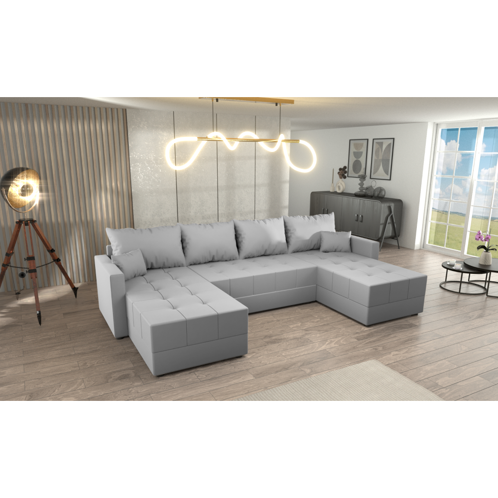 Univerzálna sedacia súprava, sivá, DUAN U UNI