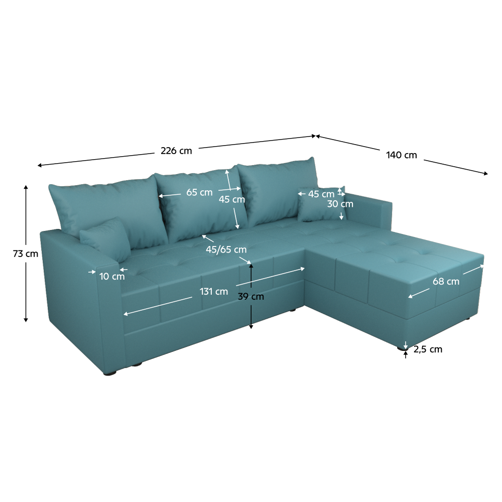 Univerzálna sedacia súprava, petrolejová, DUAN ROH