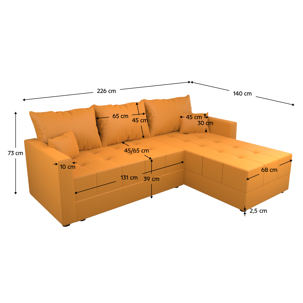 Univerzálna sedacia súprava, horčicová, DUAN ROH