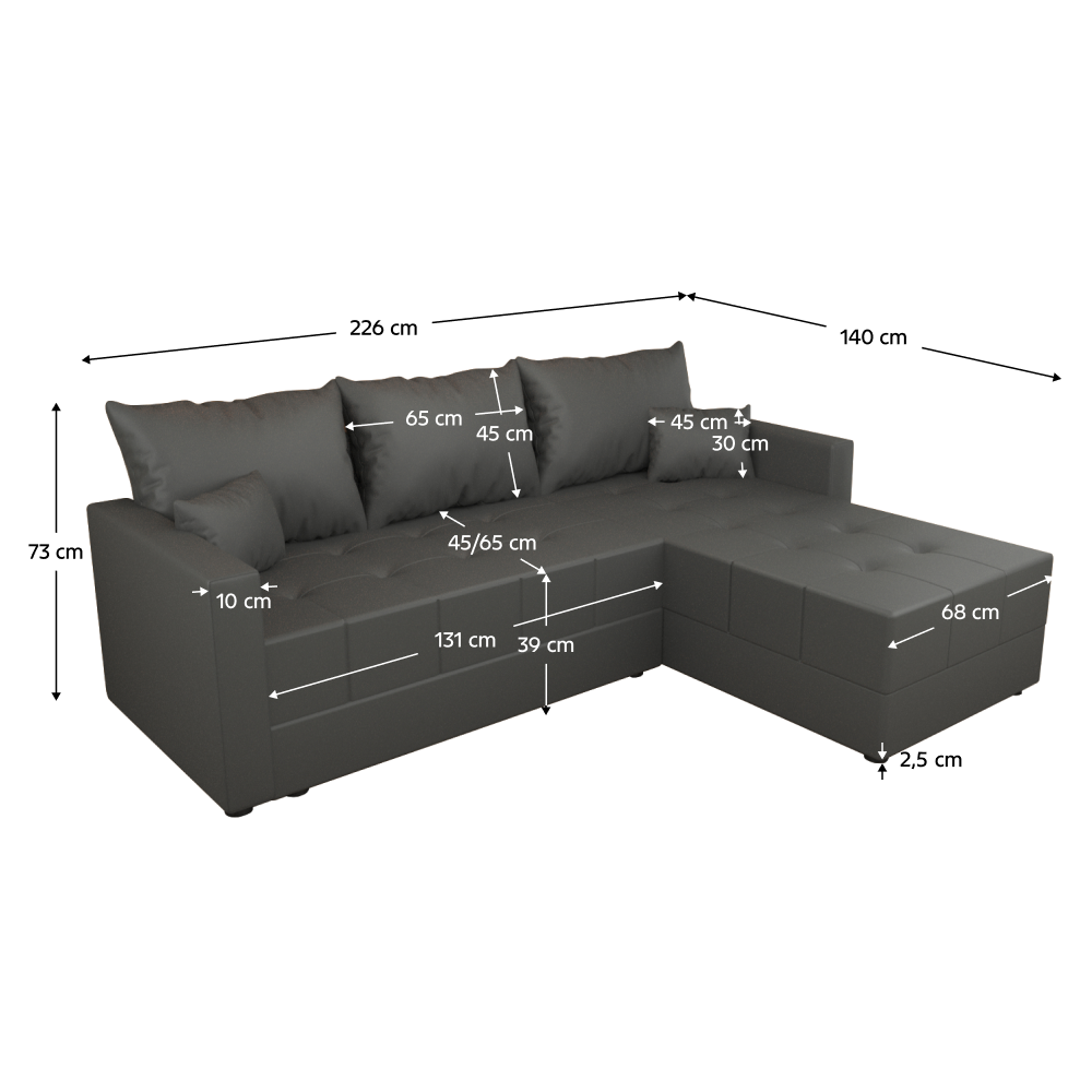 Univerzálna sedacia súprava, sivá, DUAN ROH