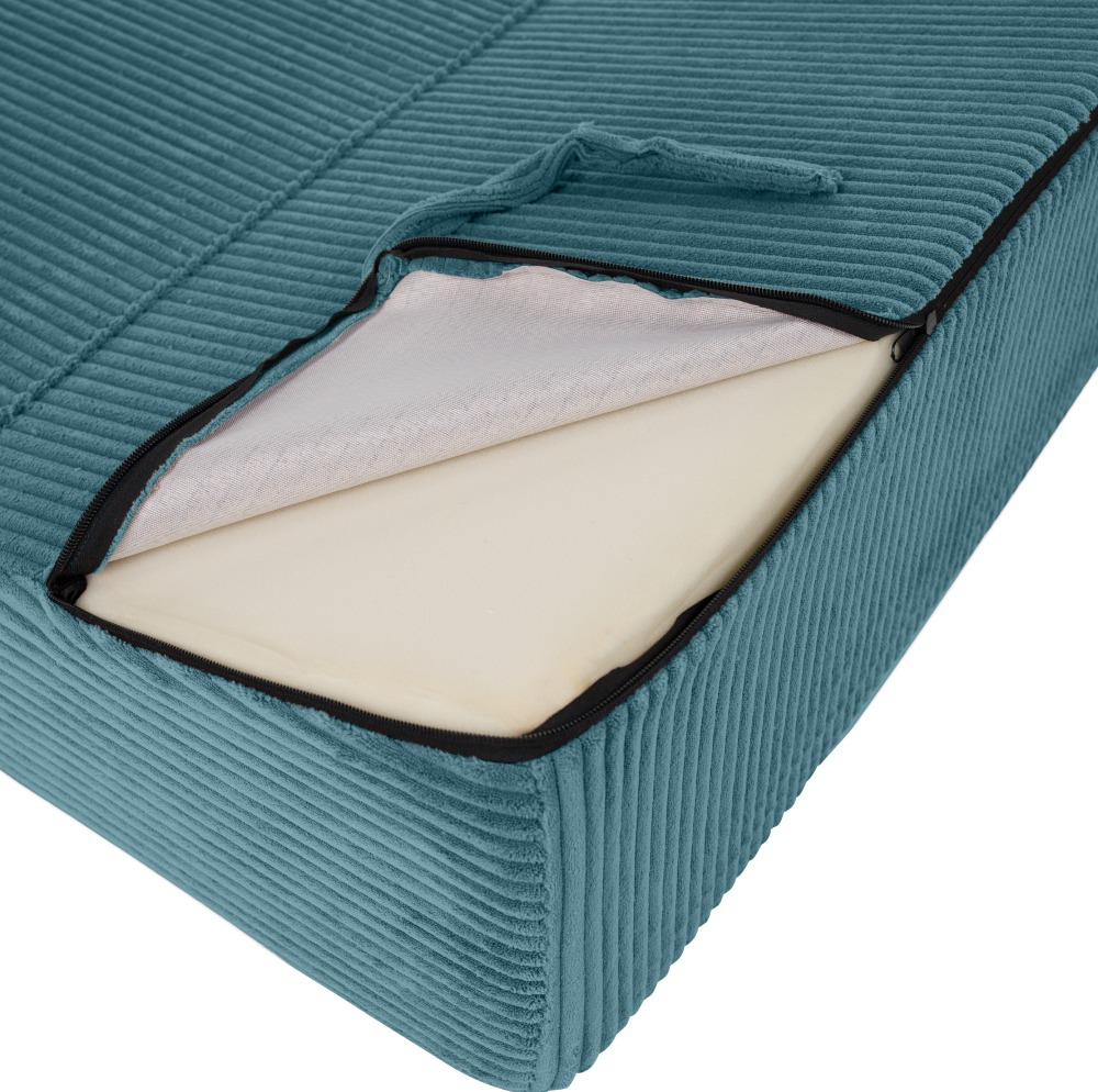 Skladací matrac/kreslo, 2v1, petrolejová, MALEN