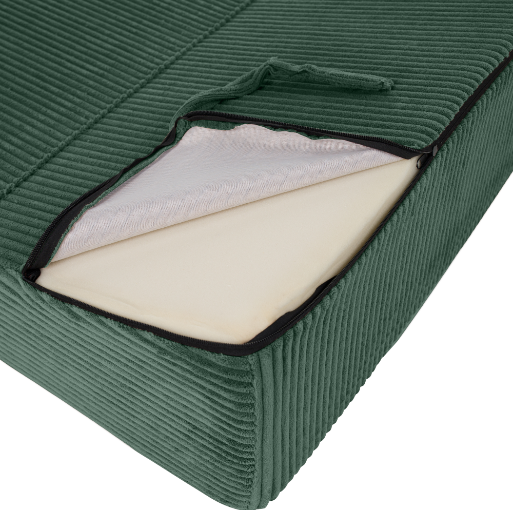 Skladací matrac/kreslo, 2v1, zelená, MALEN